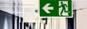 Green fire exit sign